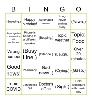 CC Bingo Card