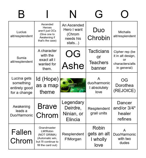 FEH 2022 Bingo Card