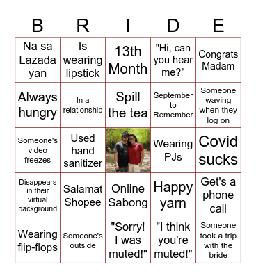 Wheenx's Bridal Shower Bingo Card