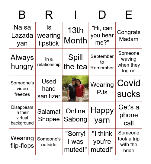Wheenx's Bridal Shower Bingo Card