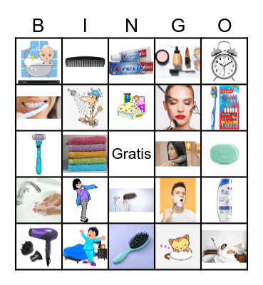 Hygiene and Reflexive verbs Bingo Card