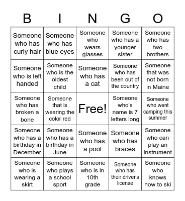 Who.....?! Bingo Card