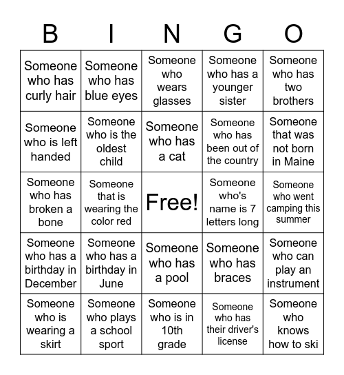 Who.....?! Bingo Card