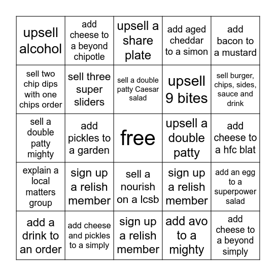 Till Bingo Card