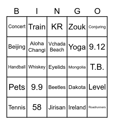 What's it to them? Bingo Card