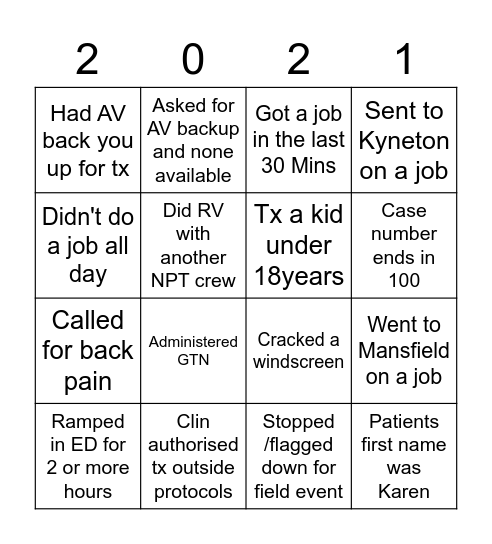 Ambo Bingo!! Bingo Card