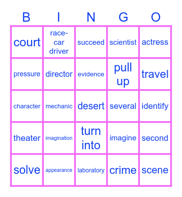Just Thinking p.7- 8 Vocabulary Bingo Card