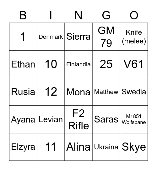 Bingo Bersama Karaia Bingo Card