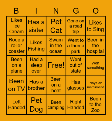 Get to Know YOU Bingo Card