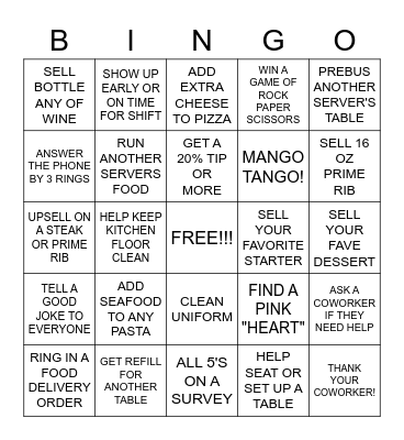 BENVENUTO'S BINGO Card