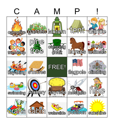 SUMMER CAMP Bingo Card