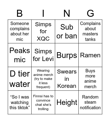 Aspen Bingo Card