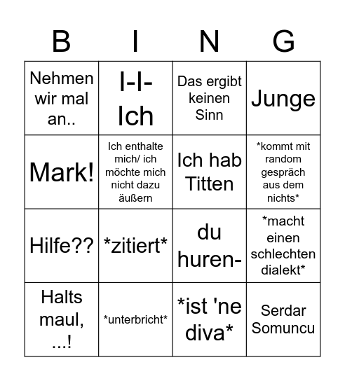 Simönchen Bingo Card