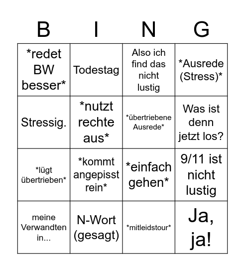 Chrischi Bingo Card