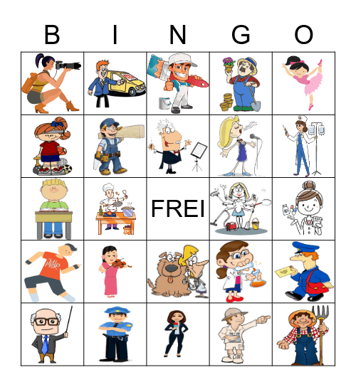 OCCUPATIONS Bingo Card