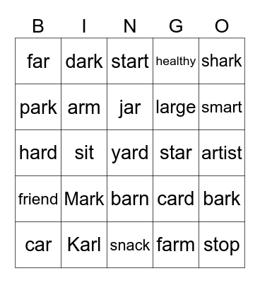 ar Bingo Card