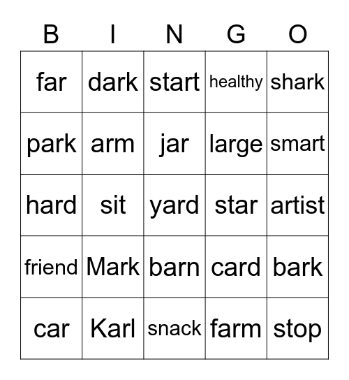 ar Bingo Card
