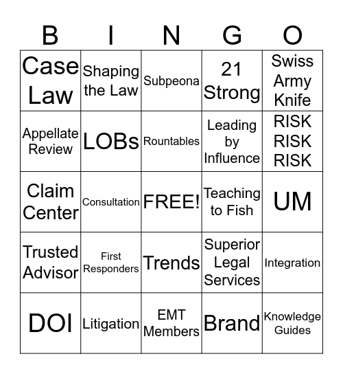 GC Bingo Card