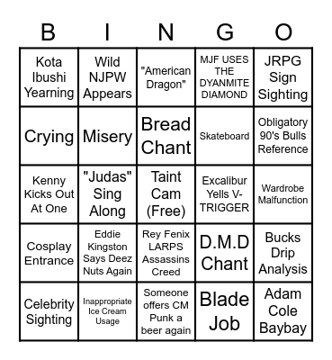 Pujoshi Crew All Out Bingo Card