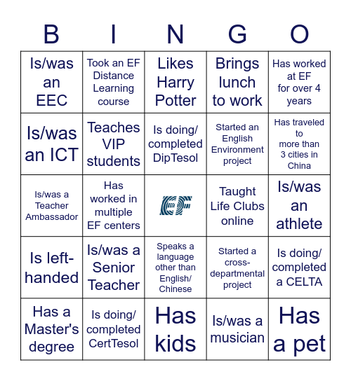 Find a Star Teacher Who... Bingo Card