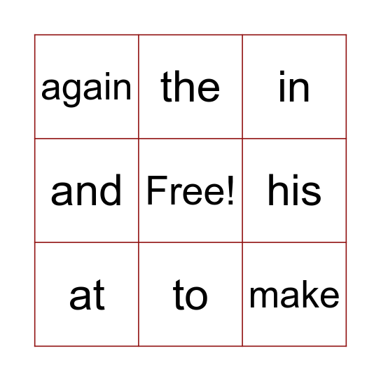 Toothbrush Time Bingo Card