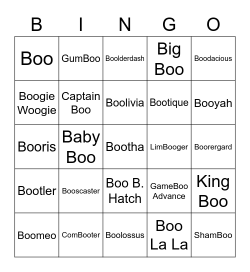 Ralf ROUND 2 (Boo's) Bingo Card