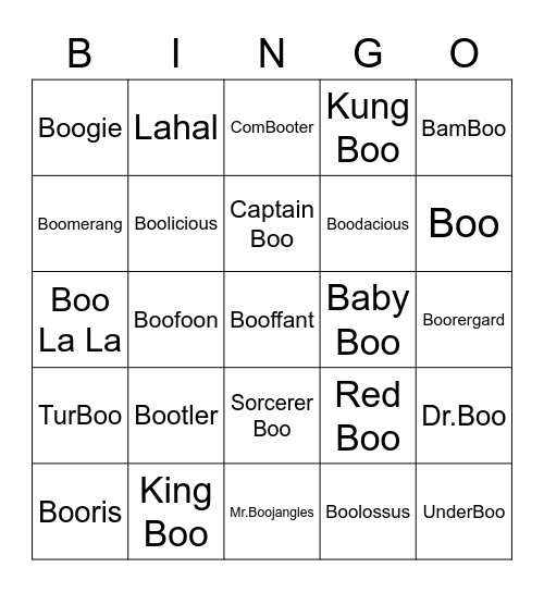 VeggieJoe ROUND 2 (Boo's) Bingo Card