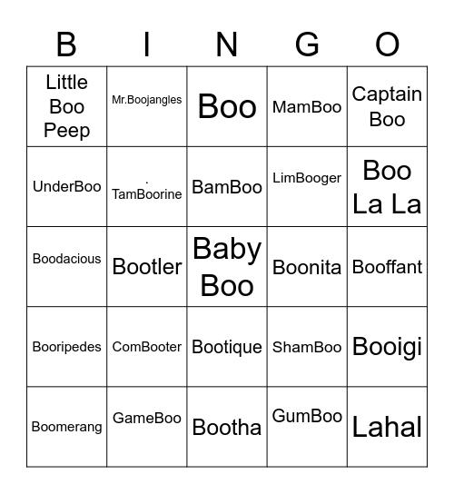 Cobalt ROUND 1 Boo edition Bingo Card