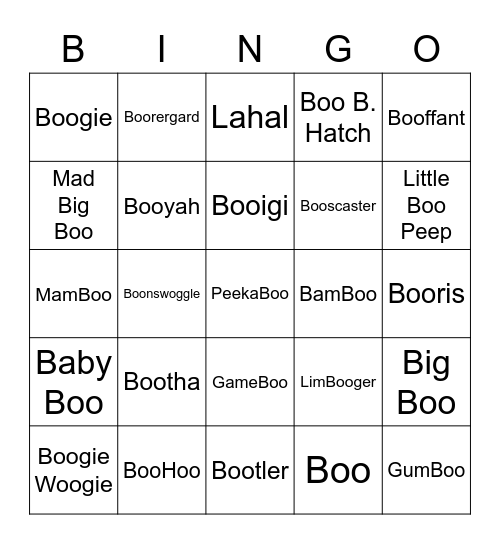 Skull ROUND 2 (Boo's) Bingo Card
