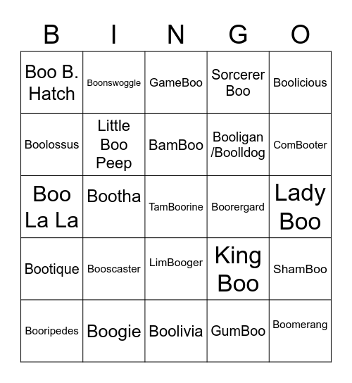 Frosty ROUND 1 Boo edition Bingo Card