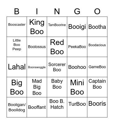 Squiggly Pete ROUND 2 Boo edition Bingo Card