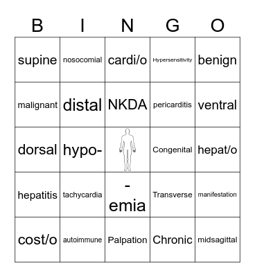 The Body & Basics Bingo Card