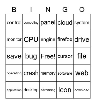 Computers - Beyond the Basics Bingo Card