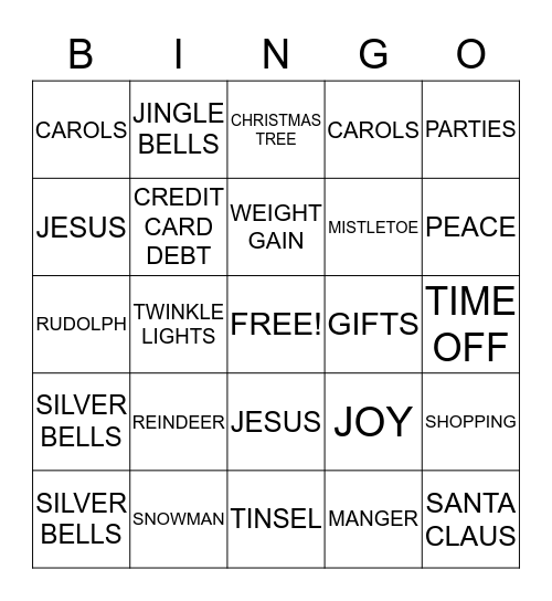 Christmas Bingo Card