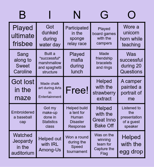 Inno Bingo Card