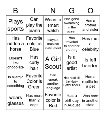 Girl Scout Bingo Card