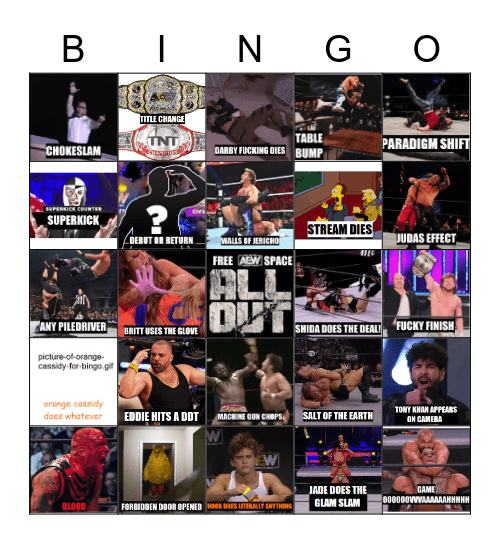 AEW All Out 2021 Bingo! Bingo Card