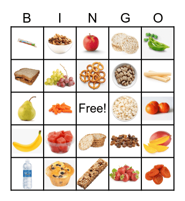Healthy Snacks Bingo Card
