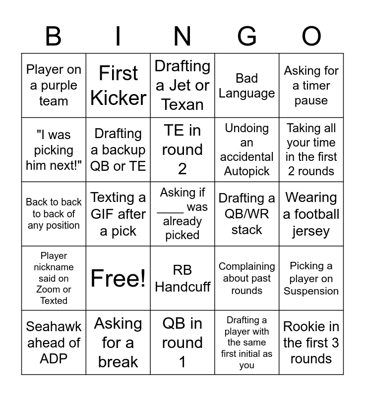 NFL Draft Bingo Archives - ESPN Front Row