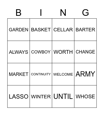 BINGO SPELLING WEEK 9 TERM 3 Bingo Card