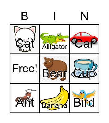 Phonics Bingo Card