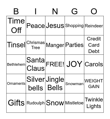 Christmas Bingo Card