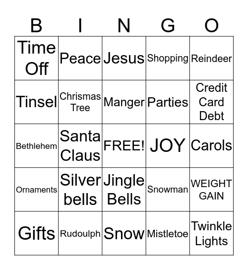 Christmas Bingo Card