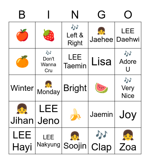 🐰 ɳαɳα⋆ Bingo Card