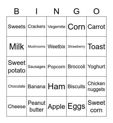 Brayden's Bingo Card