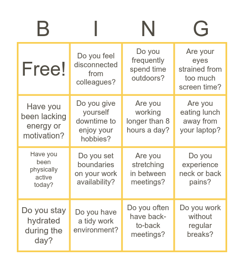 DS&D Play Wellness From Home Bingo! Bingo Card