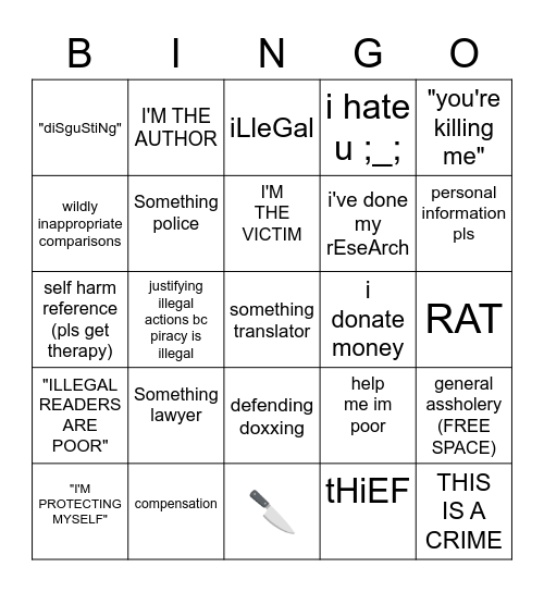 Whinyd's and Simps Twitter Bingo Card