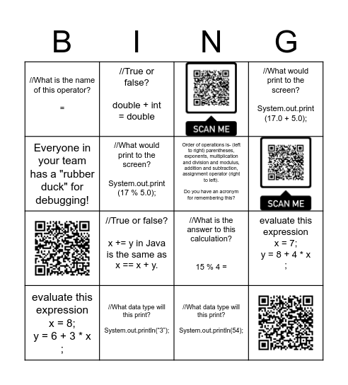 Bin-going virtual crazy! Bingo Card