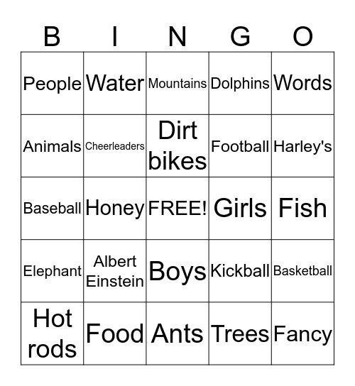 Rainbow Bingo Card