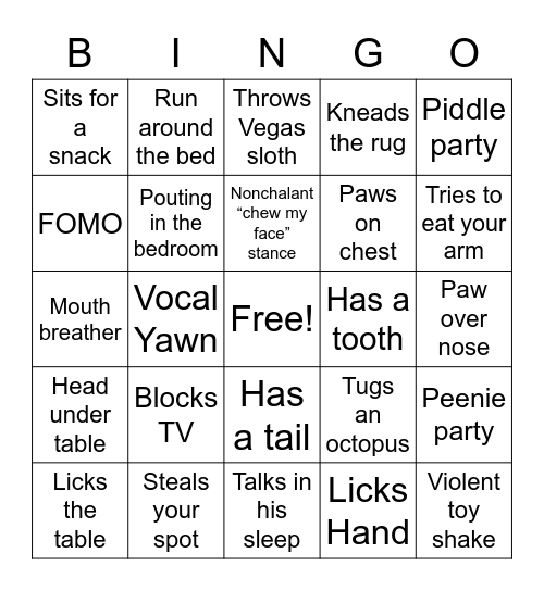 Dexter Bingo Card